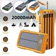 thumbnail image 1 of 20000mAh Solar Power Bank 4 USB Portable Backup External Battery Charger for Cell Phone Orange, 1 of 5