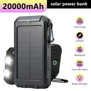 20000mAh Solar Power Bank for Cell Phone iPhone, DFITO Portable Solar Charger with Dual 5V USB Ports for Outdoor Camping Hiking ,Black