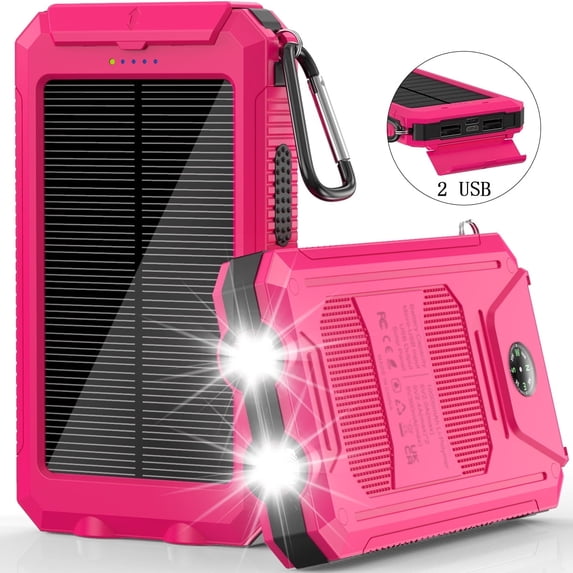 NAUDHENM 20000 mAh Portable Power Pack, Pink, New