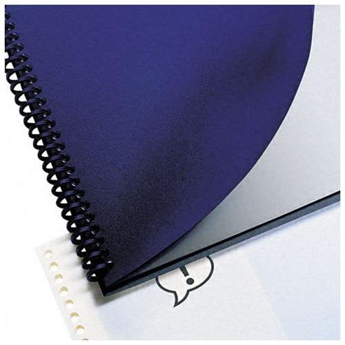 GBC 2000711 11.25 in. x 8.75 in. Leather-Look Unpunched Presentation Covers for Binding Systems - Navy (100 Sets/Box)