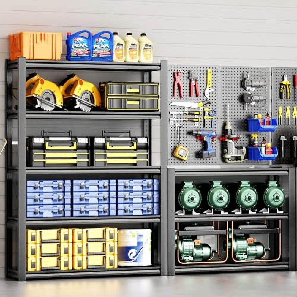 2000LBS Metal Shelving Units, 5 Tier Heavy Duty Garage Shelves, Multi ...