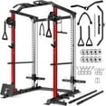 thumbnail image 1 of 2000LBS Power Cage,All-in-One Squat Rack with Cable Crossover and Dual Independent Pulley System,Full Cage for Full Body Training,Power Rack with More Training Attachments for Home Gym, 1 of 7