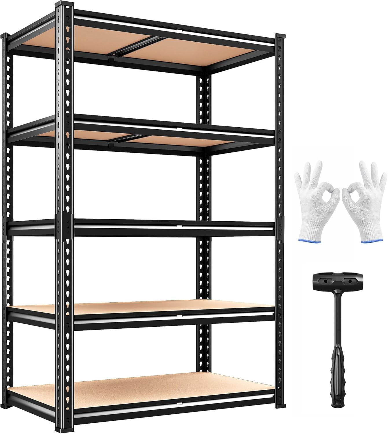 2000LBS Storage Shelves Heavy Duty,5-Tier Metal Shelving Unit for ...