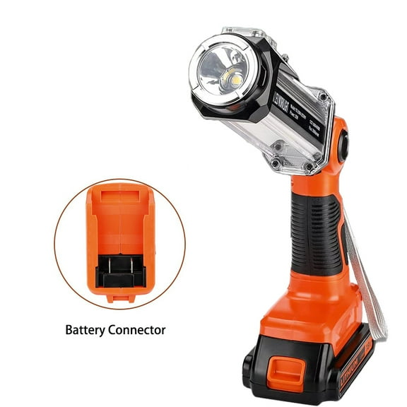 2000LM LED Work Light for Black and Decker 20v Lithium Battery, 25W Flashlight for Camping, Car Repairing, Emergency and Job Site Lighting