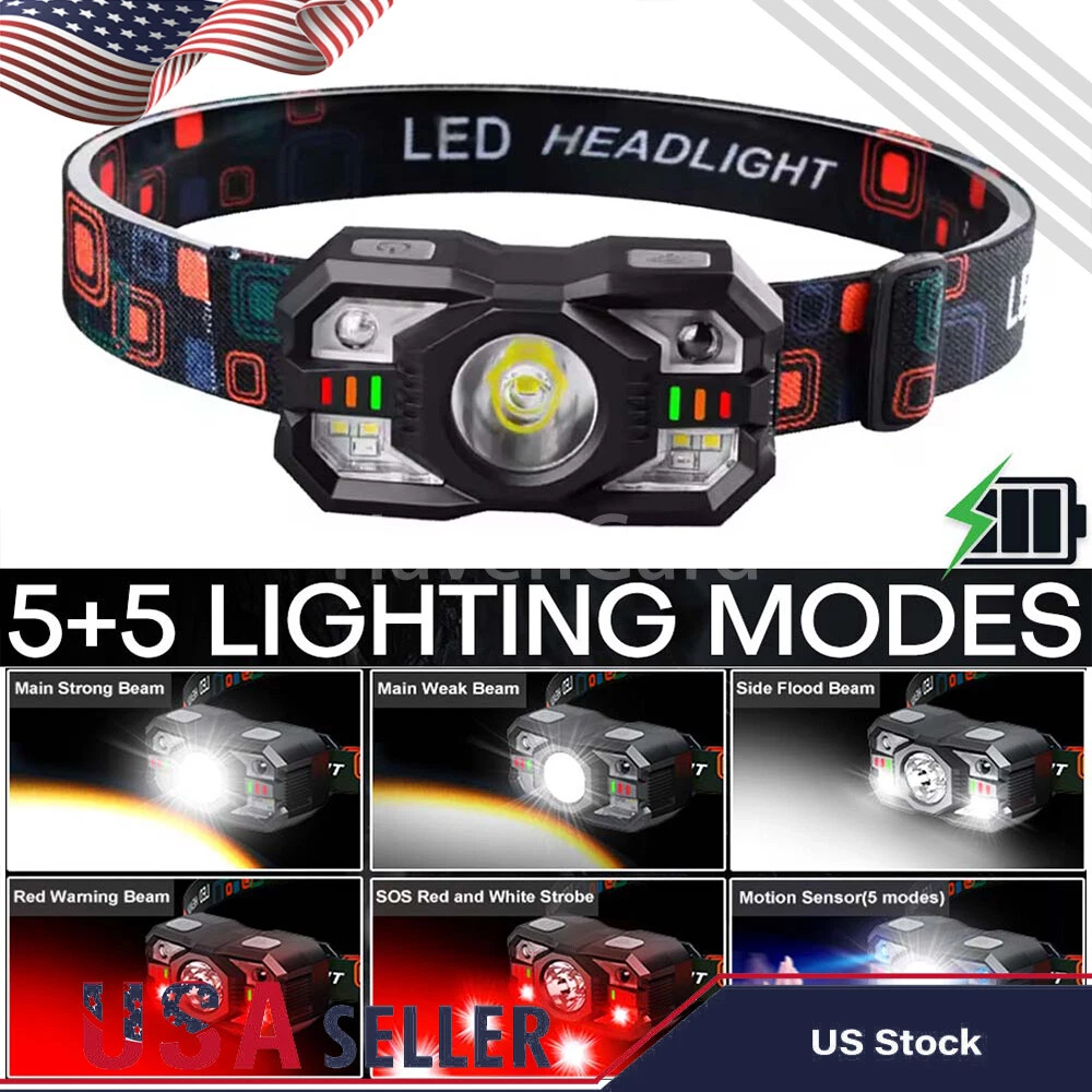 2000Lm Super Bright Rechargeable High Power Headlamp Xpg High-Power Powerful Us