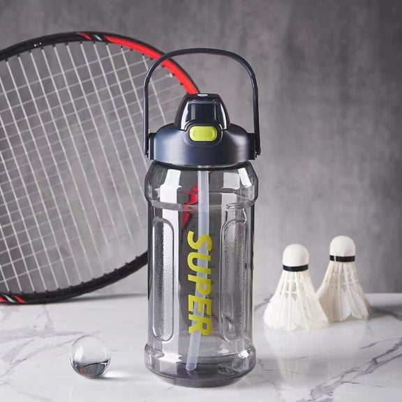 2000ML Large Capacity Sports Water Bottle, Heat Resistant Cold Brew Plastic Cup, Leakproof One Button Lid Water Bottle, Ergonomic, Multi-Scenario Water Bottle for Fitness Travel and Office