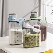 2000ML Sealed Canister for Dry Food Storage - Moisture-Proof and Dustproof Container with Measuring Cup and Handle