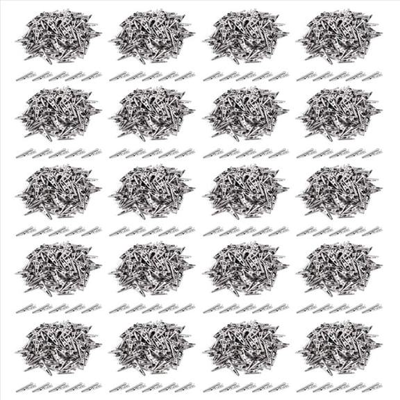 2000PCS 1.06IN / 27mm Mini Metal Alligator Clips, Crocodile Clamps Silver Tone Nickel Plated Test Line Spring Clamps.,2000 * Alligator Clips,Silver