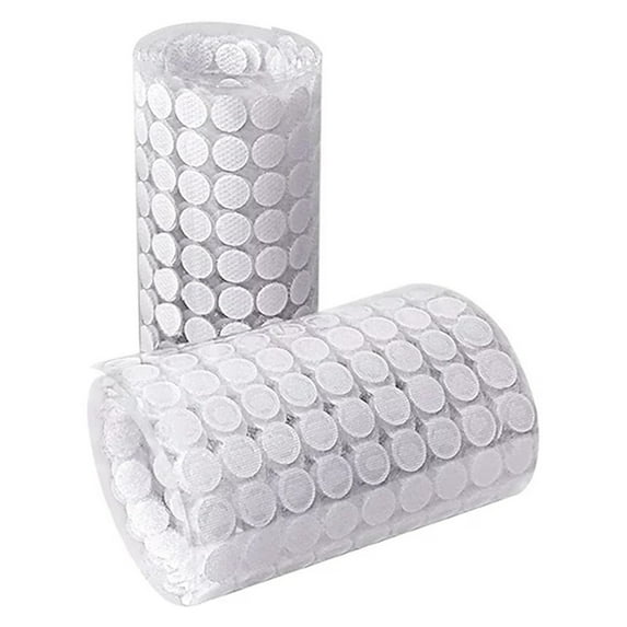 2000PCS (1000 Pairs) Hook and Loop Dots, 0.59 in Diameter Self Adhesive Dots, White Sticky Back Nylon Dots for School, Office, Home, Arts and Crafts