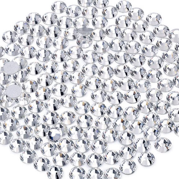 2000PCS SS20/5mm Glass Crystal Rhinestones (Clear), Flatback Clear Rhinestones for Bedazzling Crafting DIY Crafts Nail Art Makeup Decoration, Gems Diamond Charms for Tumbler Shoes Clothing Mug