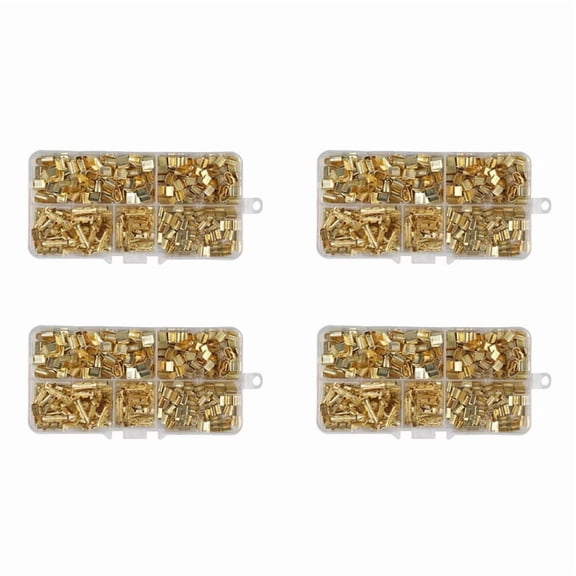 2000Pc U Shape Copper Ring Terminals Crimp Kit Non-Insulated Assortment Cable Wire Spade Electric Butt Connector 454TABC