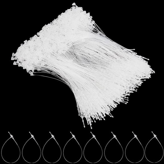 2000Pcs 5 Inch Plastic Fasteners Hang Tags Clear Snap Lock Pins Security Loop Price Tag Pins Safety Ring Ties Creative Craft