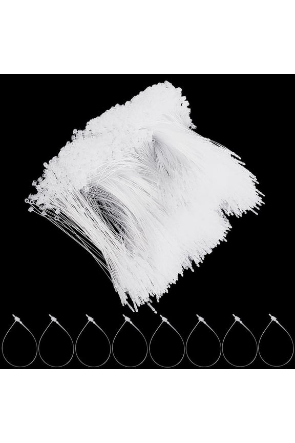 2000Pcs 5 Inch Plastic Fasteners Hang Tags Clear Snap Lock Pins Security Loop Price Tag Pins Safety Ring Ties for DIY Retail Store Clothes Price Tag DIY Accessory Supply