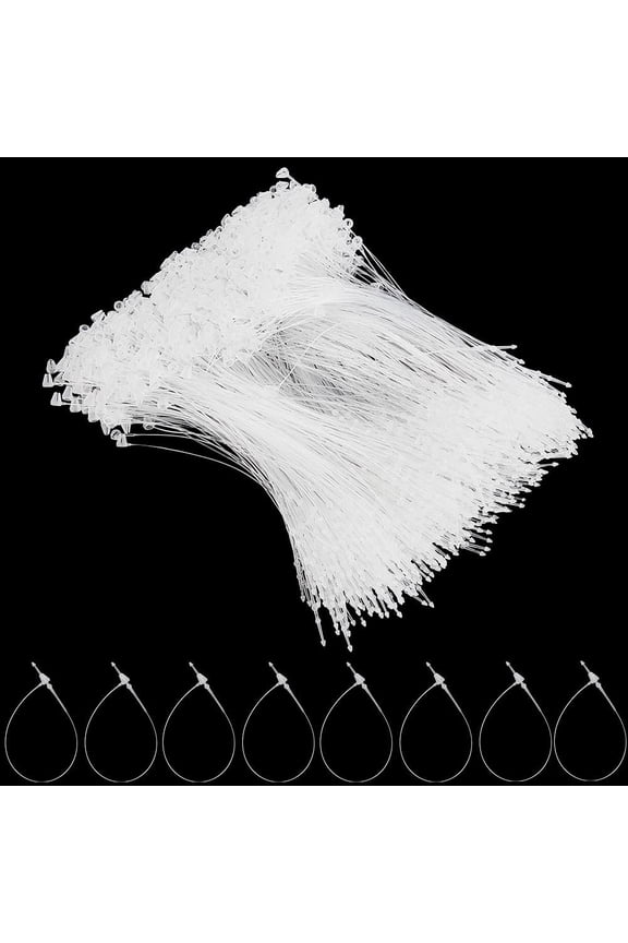 2000Pcs 5 Inch Plastic Fasteners Hang Tags Clear Snap Lock Pins Security Loop Price Tag Pins Safety Ring Ties for Retail Store Clothes Price Tag DIY Accessory Supply for DIY