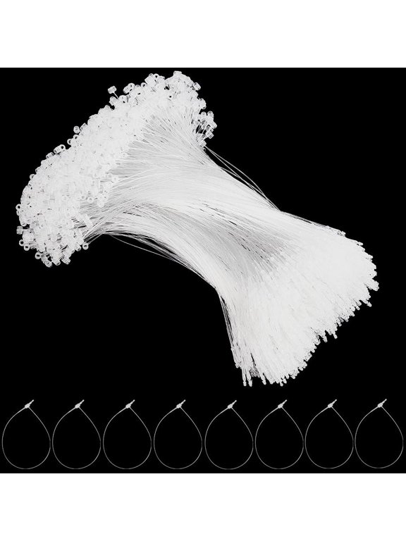 2000Pcs 7 Inch Snap Lock Pin Security Plastic Tags Fastener Hang Tag Price Clear Ring Loops Transparent Adjustable Safety Tags Ties for Retail Store Clothing Price Tag DIY Accessory Supply