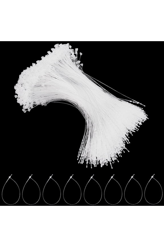 2000Pcs 7 Inch Snap Lock Pins Security Price Tags Fastener Hang Tag Plastic Clear Plastic Ring Loops Transparent Adjustable Safety Tag DIY