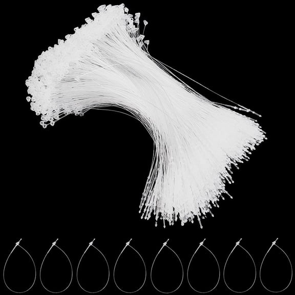 2000Pcs 7 Inch Snap Lock Pins Security Price Tags Fastener Hang Tag Plastic Clear Plastic Ring Loops Transparent Adjustable Safety Tag for Retail Store Clothes Price Tag Diy Accessory Supply for DIY