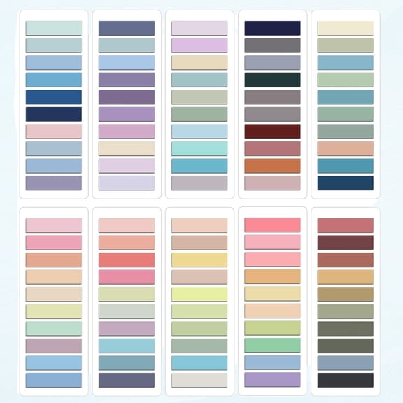 2000Pcs Adhesive Tabs for Annotating Books, Morandi Book Tabs for Binders, Strip Index Tabs Removable Book Flags Clear Writable Page Markers for School Office Reading Highlights Classification