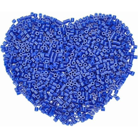 2000Pcs Craft Beads Perlers Beads Kit 5 x 5mm Plastic Small Tube Marine Blue Melting Fusion Compatible Refills Melty Hama Spacers Accessories for DIY