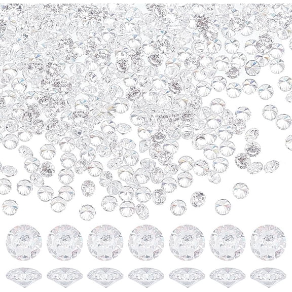 2000Pcs Cubic Zirconia Cabochons Grade A Faceted Diamond Clear 1.5mm for DIY craft