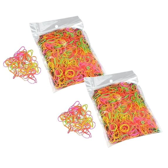 2000Pcs Glow In the Dark Latex Rubber Band Bracelet Pack Rubber Band Mega Value Pack with Clips Fixing Clip Happy 2026!