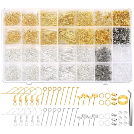 2000Pcs Hypoallergenic Earring Making Kit Jewelry Making Repair Supplies Tool
