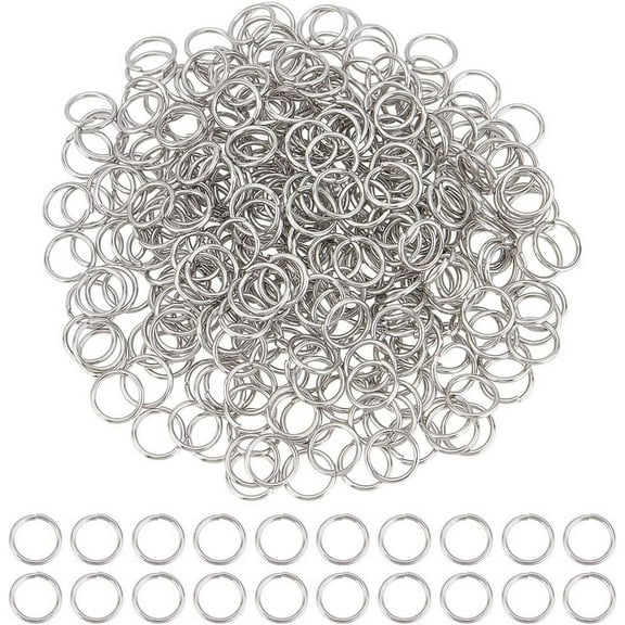 2000Pcs Jump Rings 8mm Stainless Steel Open Jump Rings Connecting Bulk Strong Jewelry Connectors for Jewelry Making Accessories Necklace Bracelet Earrings Repair Stainless Steel Color