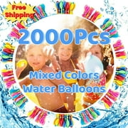 2000Pcs Multicolored Water Balloons, Quick Fill Water Balloon, Summer Colored Water Balloons Splash Fun for Kids and Adults Outdoor Water Bomb Fight