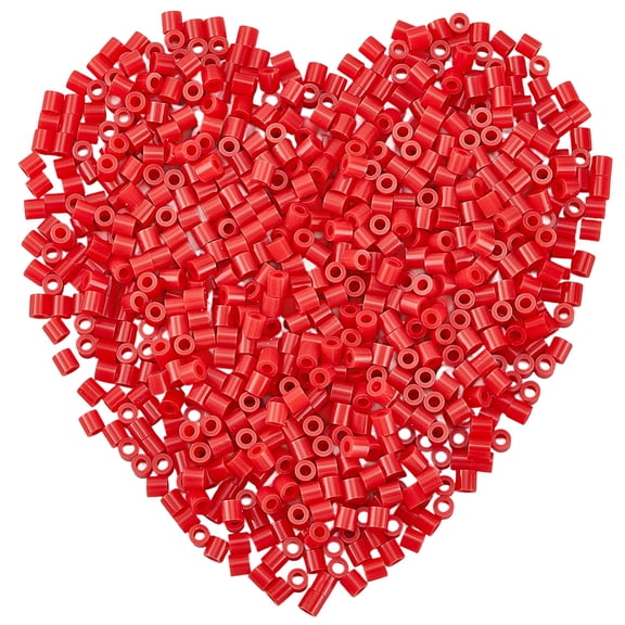 2000Pcs PE DIY Melty Beads Beads Refills Tube Red 5x5mm Hole: 3mm