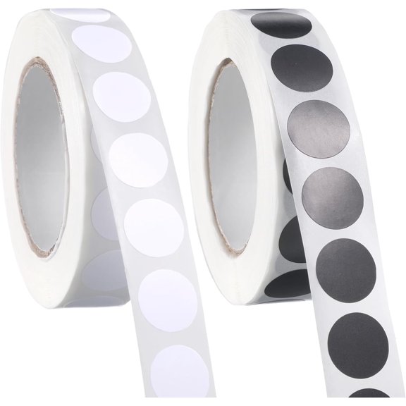 2000Pcs Small Circle Stickers, Black White Circle Stickers, Round Dot Sticker Small Round Coding Labels, Garage Sticker Roll for Office,Student Classroom and Other Scenarios
