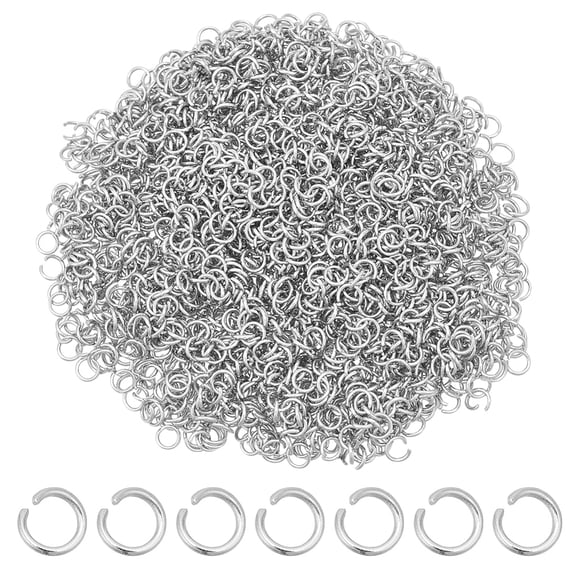 2000Pcs Stainless Steel Open Jump Rings 4mm Tiny Metal Rings Round Ring Connectors for DIY Bracelet Necklaces Earrings Jewelry Making FindingsDIY