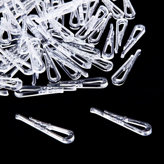 2000Pcs U Shape Plastic Alligator Clips, 1.5Transparent Plastic Clothespins, Clear Shirt Clips with Teeth for Shirts Fabric Folding Ties Socks Pants Hold Garments in Place