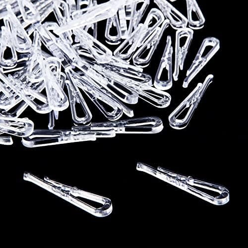 2000Pcs U Shape Plastic Alligator Clips, 1.5Transparent Plastic Clothespins, Clear Shirt Clips with Teeth for Shirts Fabric Folding Ties Socks Pants Hold Garments in Place