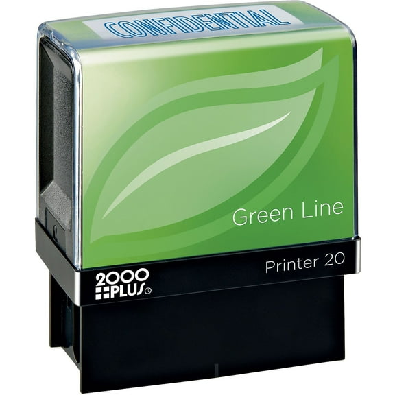 2000Plus Green Line Message Stamp, CONFIDENTIAL, Blue