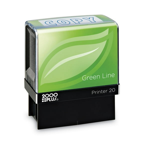 2000Plus Green Line Message Stamp, COPY, Blue Ink