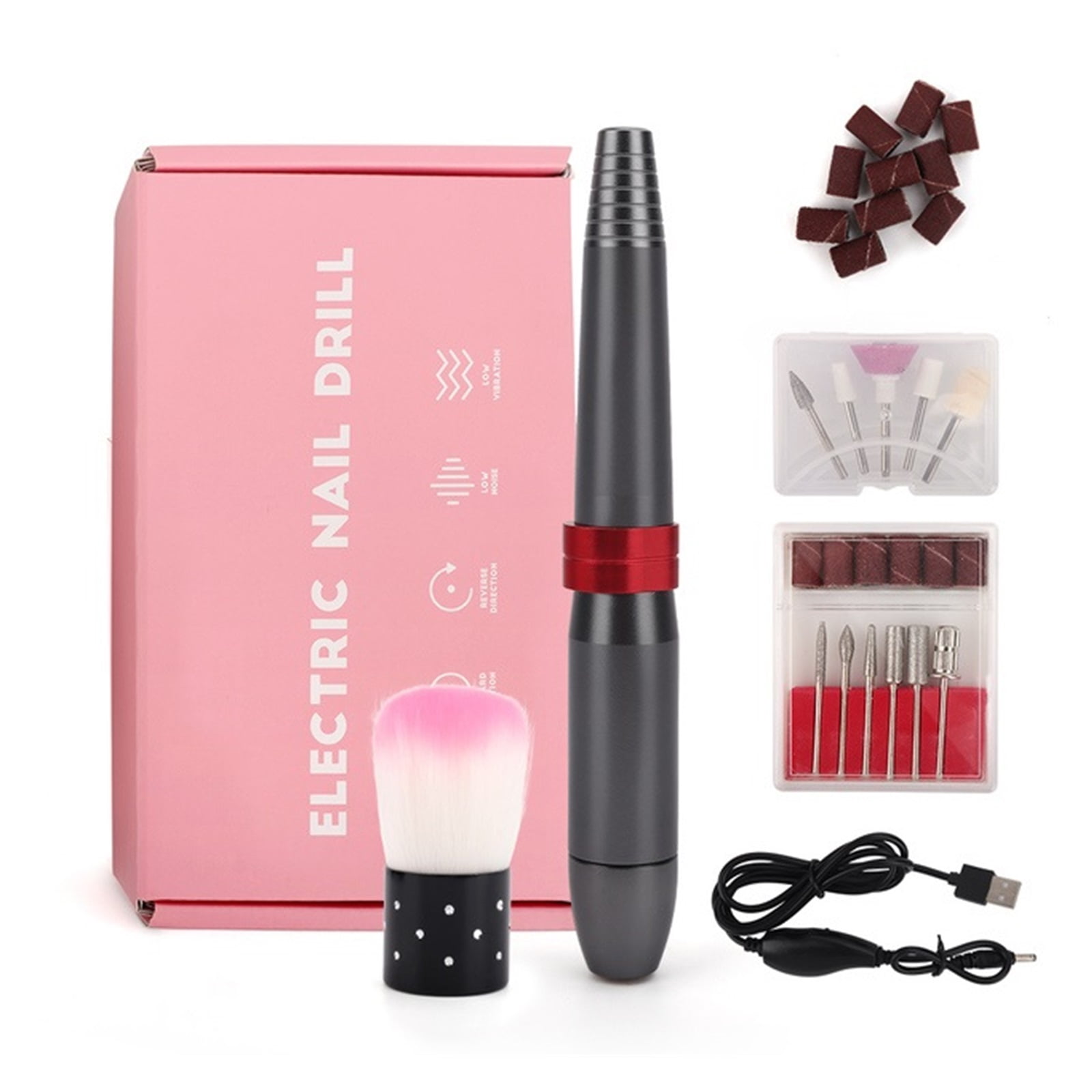 2000RPM Rechargeable Nail Drill Machine, Portable Cordless Nail Drill