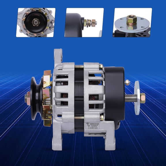 2000W 24V Permanent Magnet DC Generator, 4000RPM Brushless Low RPM Alternator with Pure Copper Coil & Cast Iron Gear for Agricultural Vehicles, Tractors, Tricycles
