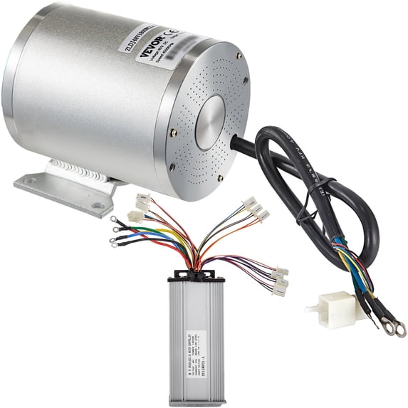 2000W 48V Brushless Motor Kit with Controller and Mounting Bracket for E-Scooters, Includes Key Switch