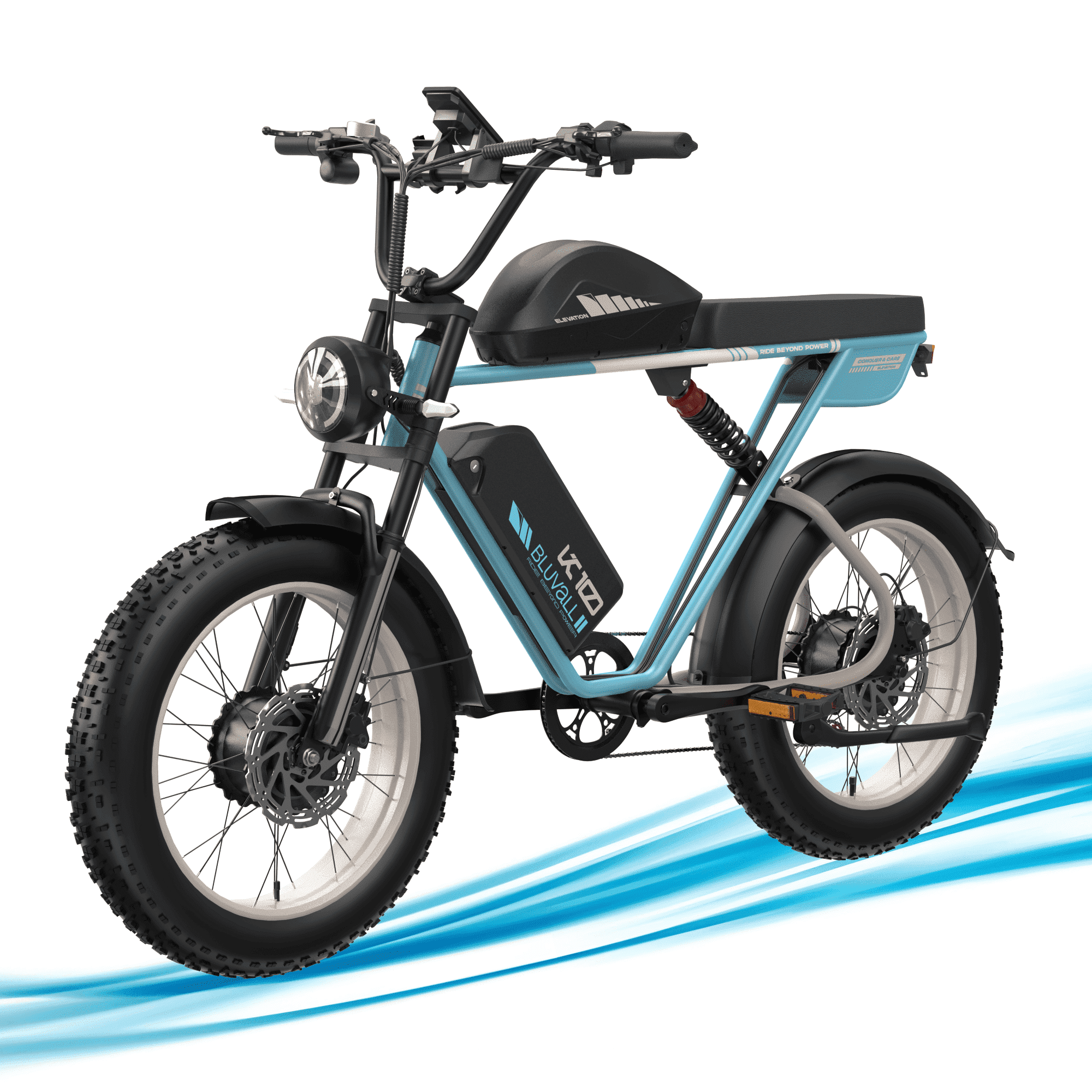 K10 PRO Peak 5000W 52V 23 + 23AH Dual Motor Ebike Dual Batteries 35MPH 120Miles Hydraulic Disc Brake 20" Ebike UL2849