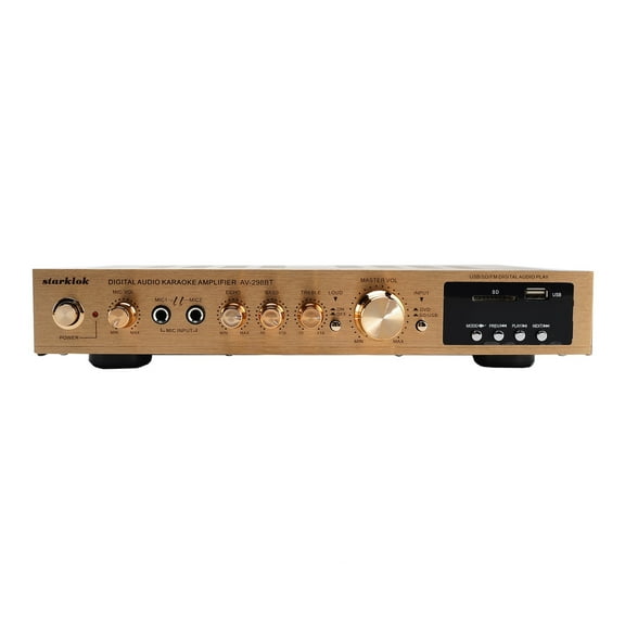 VIPQV 2000W Bluetooth Home Audio Amplifer - 5 Channel Channel Stereo Receiver Amp, Commercial or Karaoke with Mic Talkover, Headphone Jack, 1/4'' Microphone In, USB SD AUX RCA FM Radio