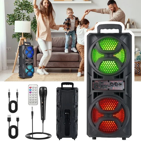 2000W Bluetooth Speaker Sub woofer Heavy Bass Sound System RGB Party Speakers