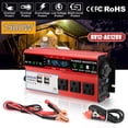 thumbnail image 1 of Car Power Inverter DC 12V to AC 110V RV Solar Converter 3 AC 4 USB Outlets, 1 of 8