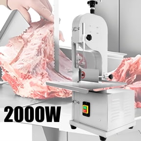 2000W Commercial Frozen Meat Bone Cutter with 8 Blades, Bone Sawing Machine for Factory, Steel Meat Cutting Machine With Work beach 19" x 15"