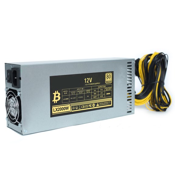 2000W Desktop Power Supply 6Pin for BTC Bitcoin ETH Ethereum Server Miner Mining