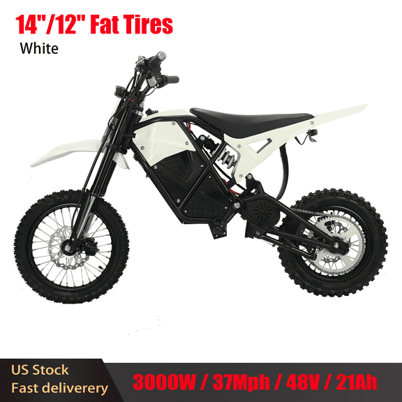 2000W E Mountain Bike for Teens & Adults - 37MPH Off-Road EBike, 48V 23AH Removable Battery E Bikes, 14"/12" Fat Tires Bicycle, Hydraulic Brakes Mountain Trail Motorcycle for Ages 13+