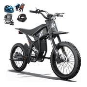 Ridingtimes GT73 Electric Dirt Bike for Adults 2400W Electric Bike with 48V 18.2AH*2 Removable Batteries 37MPH/85Mile Range 25 x2 Motorcycle Tires Dual Hydraulic Brakes & Full Suspension UL2849 MTB