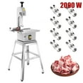 thumbnail image 1 of 2000W Electric Bone Cutte  Machine, Vertical with bracket with Cooling box, Stainless Steel Food Grinde Machine, 0.04-10" Cutting Thickness, 8 premium saw blades Meat Bone Cutter Machine, 1 of 10