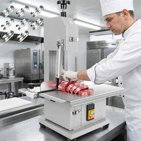2000W Electric Bone Saw Machine, Commercial Bandsaw Machine, 19x14" Stainless Steel Worktable, Cuts 0.04-8" Thickness, Frozen Meat Cutter for Rib Pork Beef Butchering