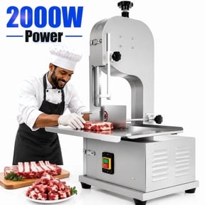 KKTRE 2000W Heavy Duty Commercial Meat Saw, Electric Bone Cutting Machine Stainless Steel Cutter for Frozen Meat Ribs Butcher Shop Kitchen