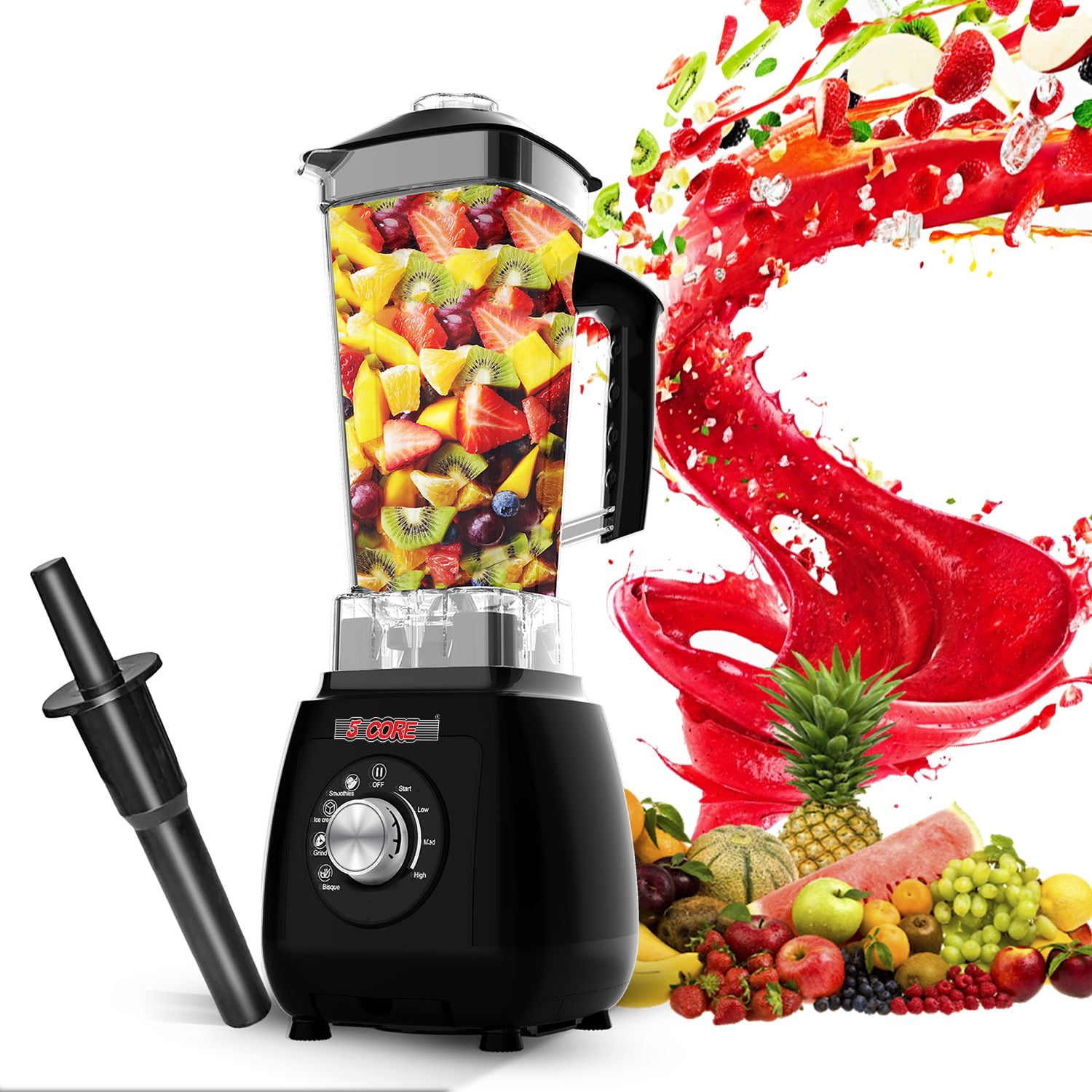 COSTWAY 1500W Countertop Blender - 68 Oz Tritan Jar, 5 Speeds & 5 Functions, Crush Ice, Make Soup, Smoothies